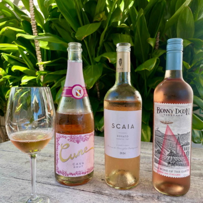 A photo of 3 curated bottles of Rosé