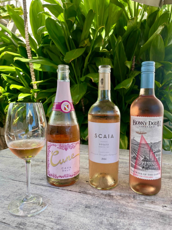 A photo of 3 curated bottles of Rosé