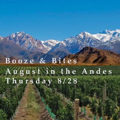 Booze & Bites | August 28th @ 6:30 pm